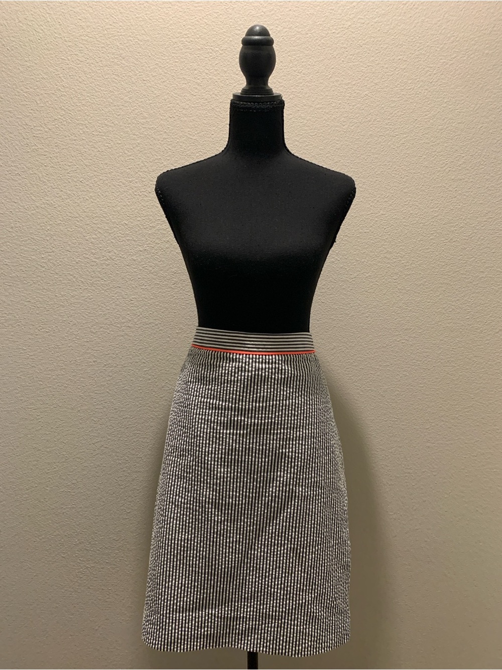 J. Crew The Pencil Skirt Navy and White Striped (Size 14)